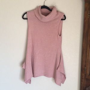 Aspyn Ovard soft pink turtle neck sweater tank